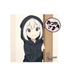 いじけ虫さん、引きこもりさん、黒パーカー（個別スタンプ：20）