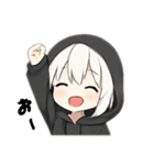 いじけ虫さん、引きこもりさん、黒パーカー（個別スタンプ：25）