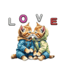 猫の仲良くあいさつ（個別スタンプ：21）