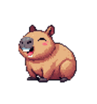 シュールでかわいいカピバラのスタンプ（個別スタンプ：1）