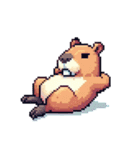 シュールでかわいいカピバラのスタンプ（個別スタンプ：4）
