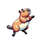 シュールでかわいいカピバラのスタンプ（個別スタンプ：15）