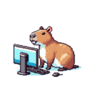 シュールでかわいいカピバラのスタンプ（個別スタンプ：18）