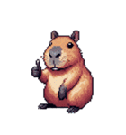 シュールでかわいいカピバラのスタンプ（個別スタンプ：24）