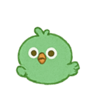 ふわふわ緑のとりパレード（個別スタンプ：3）