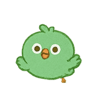 ふわふわ緑のとりパレード（個別スタンプ：4）