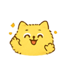 ふわふわ黄色ねこパレード（個別スタンプ：4）