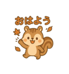 秋のかわいいリススタンプ（個別スタンプ：16）