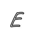 手描きヘタ字 (大文字アルファベット Ver.)（個別スタンプ：5）