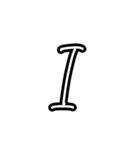 手描きヘタ字 (大文字アルファベット Ver.)（個別スタンプ：9）