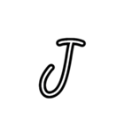 手描きヘタ字 (大文字アルファベット Ver.)（個別スタンプ：10）
