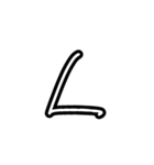 手描きヘタ字 (大文字アルファベット Ver.)（個別スタンプ：12）