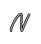 手描きヘタ字 (大文字アルファベット Ver.)（個別スタンプ：14）