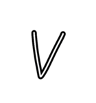 手描きヘタ字 (大文字アルファベット Ver.)（個別スタンプ：22）