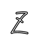 手描きヘタ字 (大文字アルファベット Ver.)（個別スタンプ：26）