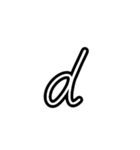 手描きヘタ字 (小文字アルファベット Ver.)（個別スタンプ：4）