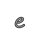 手描きヘタ字 (小文字アルファベット Ver.)（個別スタンプ：5）