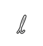手描きヘタ字 (小文字アルファベット Ver.)（個別スタンプ：12）