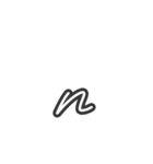 手描きヘタ字 (小文字アルファベット Ver.)（個別スタンプ：14）