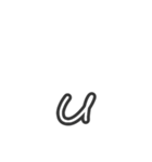 手描きヘタ字 (小文字アルファベット Ver.)（個別スタンプ：21）