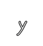 手描きヘタ字 (小文字アルファベット Ver.)（個別スタンプ：25）