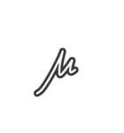 手描きヘタ字 (小文字アルファベット Ver.)（個別スタンプ：38）