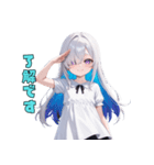 神秘の微笑ガール（個別スタンプ：4）