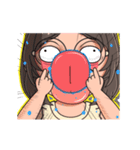おもしろ顔ガールズ2（個別スタンプ：16）