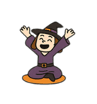 ヨガするハロウィンモンスター（アレンジ）（個別スタンプ：4）