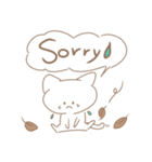 【秋】シンプルゆるかわ猫 日常（個別スタンプ：21）