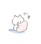ネガティブ白いこねこスタンプ（個別スタンプ：25）
