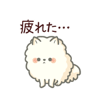 白ポメ＊ふわふわ本音スタンプ（個別スタンプ：1）