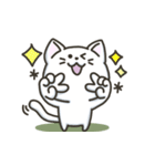白ねこの『ネガティブ入り』スタンプ（個別スタンプ：5）