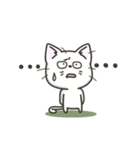 白ねこの『ネガティブ入り』スタンプ（個別スタンプ：10）