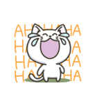 白ねこの『ネガティブ入り』スタンプ（個別スタンプ：25）