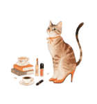 秋のパリジェンヌ キャット(フランスの猫)（個別スタンプ：4）