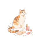 秋のパリジェンヌ キャット(フランスの猫)（個別スタンプ：5）