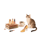 秋のパリジェンヌ キャット(フランスの猫)（個別スタンプ：7）