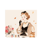 秋のパリジェンヌ キャット(フランスの猫)（個別スタンプ：13）