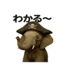シュールな海賊のゾウのスタンプ 002（個別スタンプ：36）