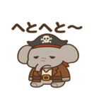 シュールな海賊のゾウのスタンプ 001（個別スタンプ：21）