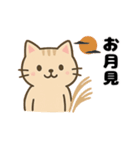 茶トラ猫の秋の日常スタンプ（個別スタンプ：1）