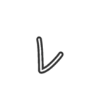 手描きへた字カタカナ50音(マ～記号 Ver.)（個別スタンプ：12）