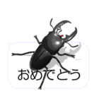 スマホの上のヒラタクワガタ2（個別スタンプ：14）