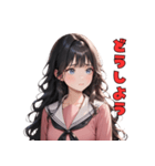 キュート全開スマイルガール（個別スタンプ：18）