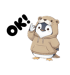 カワウソ好きのペンギン（個別スタンプ：15）