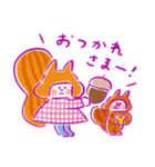 《秋色♡ほんわか言葉》ハナチャンと猫（個別スタンプ：7）
