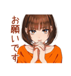 ボブカットの女の子★敬語報連相（個別スタンプ：14）