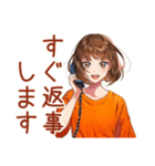 ボブカットの女の子★敬語報連相（個別スタンプ：22）