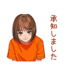 ボブカットの女の子★敬語報連相（個別スタンプ：35）